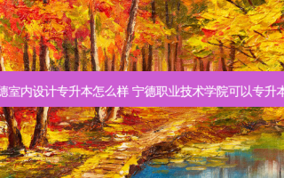 宁德室内设计专升本怎么样 宁德职业技术学院可以专升本吗