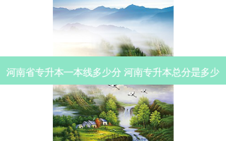 河南省专升本一本线多少分 河南专升本总分是多少
