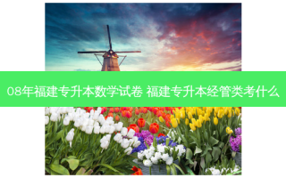 08年福建专升本数学试卷 福建专升本经管类考什么