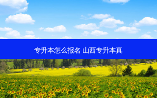专升本怎么报名 山西专升本真