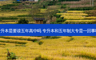 专升本是要读五年高中吗 专升本和五年制大专是一回事吗