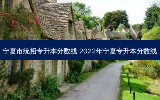 宁夏市统招专升本分数线 2022年宁夏专升本分数线