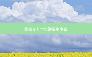 统招专升本培训要多少钱