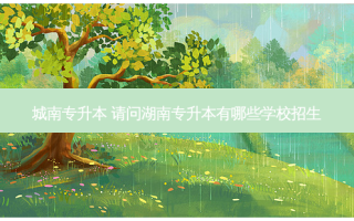 城南专升本 请问湖南专升本有哪些学校招生