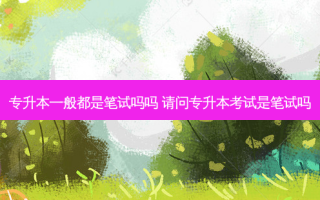 专升本一般都是笔试吗吗 请问专升本考试是笔试吗