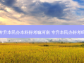 专升本民办本科好考嘛河南 专升本民办好考吗