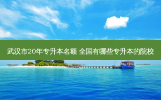 武汉市20年专升本名额 全国有哪些专升本的院校