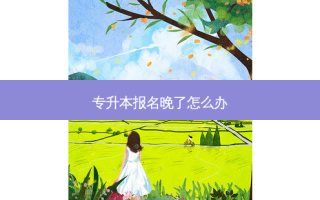 专升本报名晚了怎么办