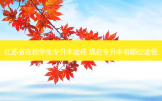 江苏省在校学生专升本途径 现在专升本有哪些途径