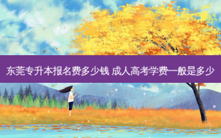 东莞专升本报名费多少钱 成人高考学费一般是多少