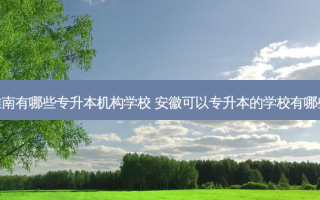 淮南有哪些专升本机构学校 安徽可以专升本的学校有哪些