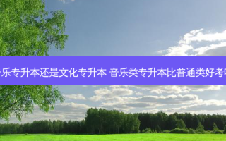 音乐专升本还是文化专升本 音乐类专升本比普通类好考吗