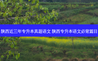 陕西近三年专升本真题语文 陕西专升本语文必背篇目