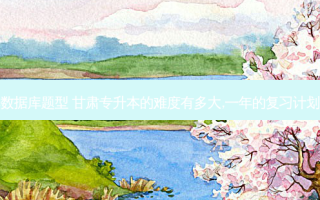 甘肃省专升本数据库题型 甘肃专升本的难度有多大,一年的复习计划应该怎样安排