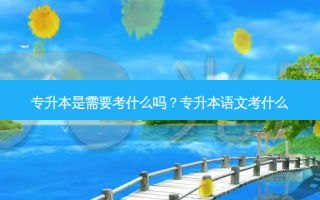 专升本是需要考什么吗？专升本语文考什么