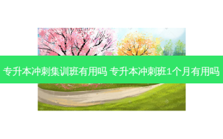 专升本冲刺集训班有用吗 专升本冲刺班1个月有用吗