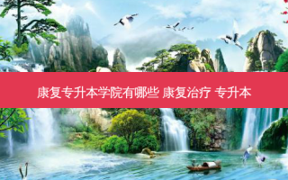 康复专升本学院有哪些 康复治疗 专升本