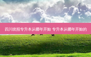 四川统招专升本从哪年开始 专升本从哪年开始的