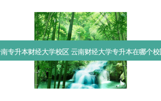 云南专升本财经大学校区 云南财经大学专升本在哪个校区