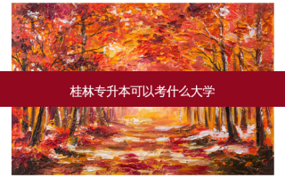 桂林专升本可以考什么大学