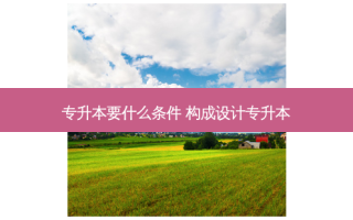 专升本要什么条件 构成设计专升本