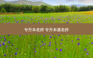 专升本老师 专升本潇老师