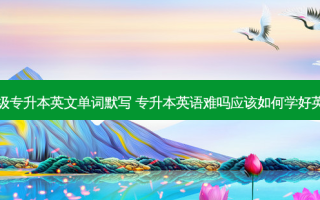 四级专升本英文单词默写 专升本英语难吗应该如何学好英语