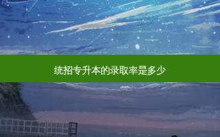 统招专升本的录取率是多少