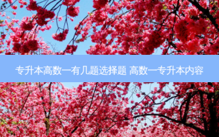 专升本高数一有几题选择题 高数一专升本内容
