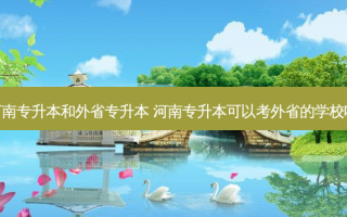 河南专升本和外省专升本 河南专升本可以考外省的学校吗