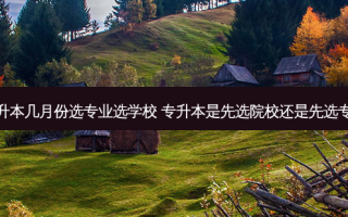 专升本几月份选专业选学校 专升本是先选院校还是先选专业