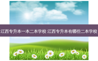 江西专升本一本二本学校 江西专升本有哪些二本学校