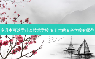 专升本可以学什么技术学校 专升本的专科学校有哪些