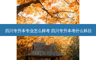 四川专升本专业怎么样考 四川专升本考什么科目