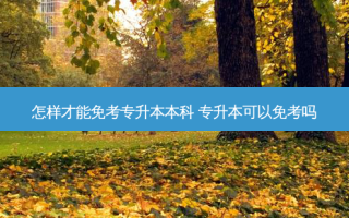 怎样才能免考专升本本科 专升本可以免考吗