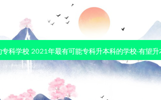 专升本 *** 重要的专科学校 2021年 *** 有可能专科升本科的学校-有望升本科的专科学校