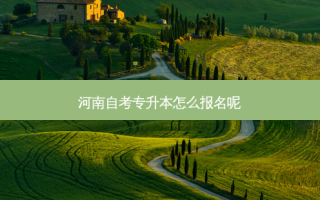 河南自考专升本怎么报名呢