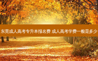 东莞成人高考专升本报名费 成人高考学费一般是多少