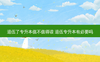 退伍了专升本值不值得读 退伍专升本有必要吗