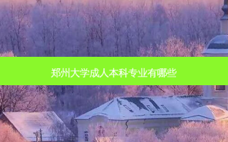 郑州大学成人本科专业有哪些