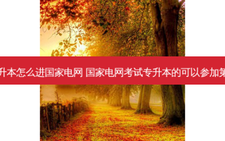 大专专升本怎么进国家电网 国家电网考试专升本的可以参加之一批吗