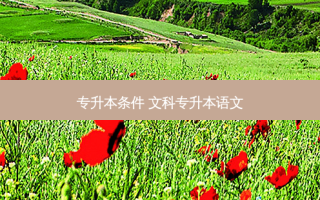 专升本条件 文科专升本语文