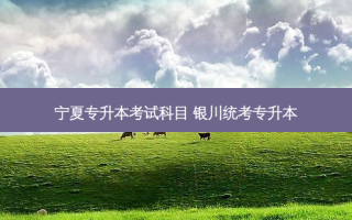 宁夏专升本考试科目 银川统考专升本