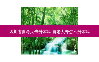 四川省自考大专升本科 自考大专怎么升本科