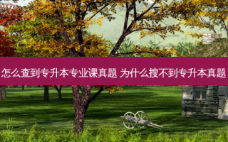怎么查到专升本专业课真题 为什么搜不到专升本真题