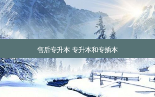 售后专升本 专升本和专插本