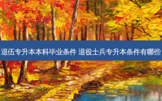 退伍专升本本科毕业条件 退役士兵专升本条件有哪些