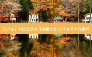 会计专升本比美术专升本哪个难 会计专升本容易吗