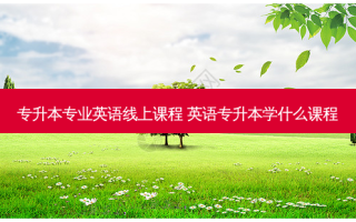 专升本专业英语线上课程 英语专升本学什么课程
