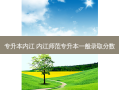 专升本内江 内江师范专升本一般录取分数
